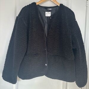 BNWT Cozy Black Sherpa Teddy Jacket